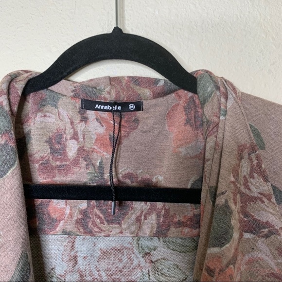 Annabelle Floral Open Drape Cardigan Sweater - Picture 3 of 5